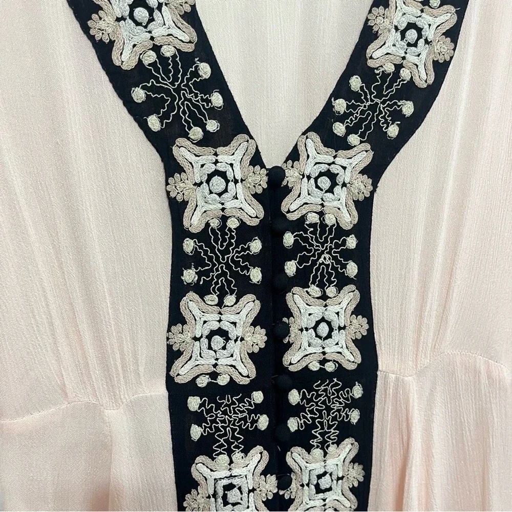 Free People Journey to the Horizon Maxi‎ Dress 4 pink boho hippie embroidery